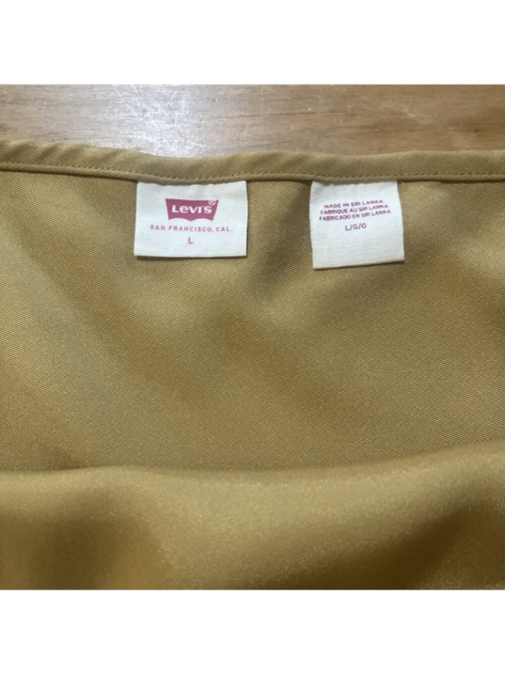 Levi's Dalia Slip Dress Gold Womens Sz L Silky Slip Dress Coquette - Picture 8 of 13